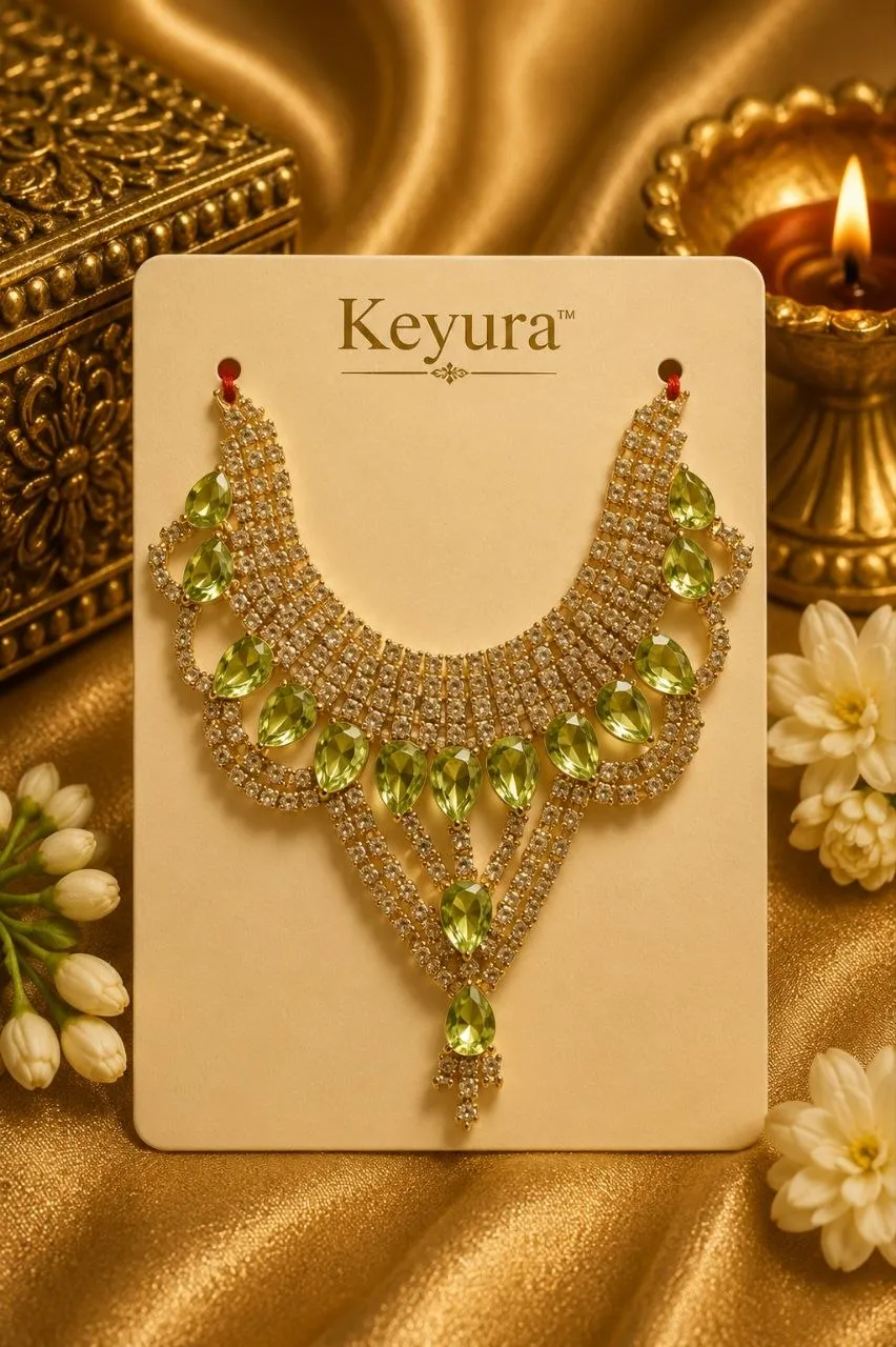 Keyura 6-7 No. Light Green Zari AD Haar for Laddu Gopal