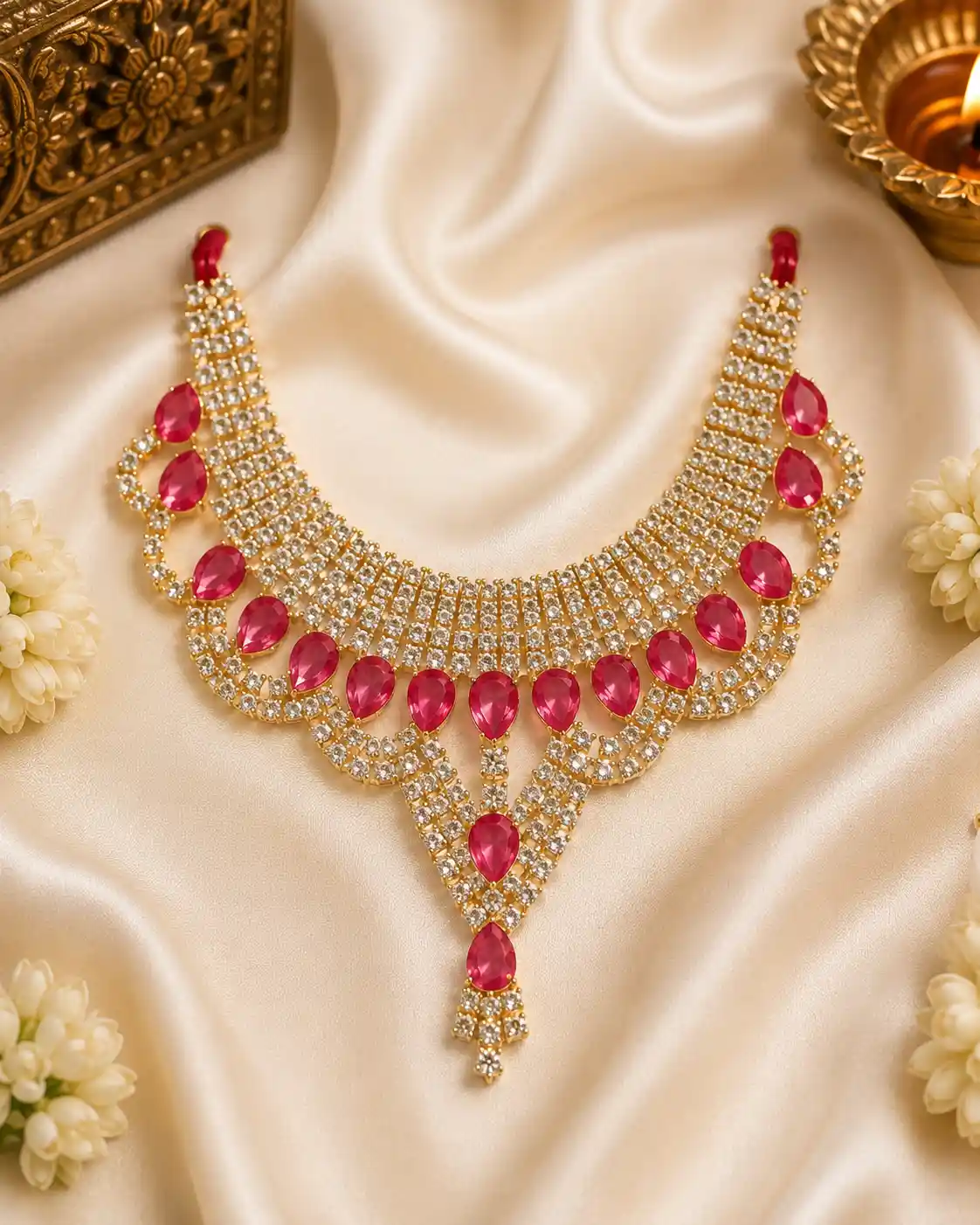 Keyura 6 No. Pink Zari AD Haar for Laddu Gopal | Krishna Shringar