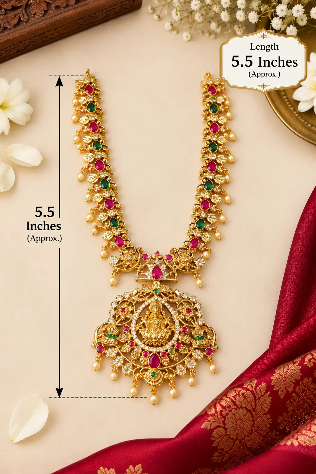 5.5 Inch South Indian Style Shree Laxmi Ji Haar