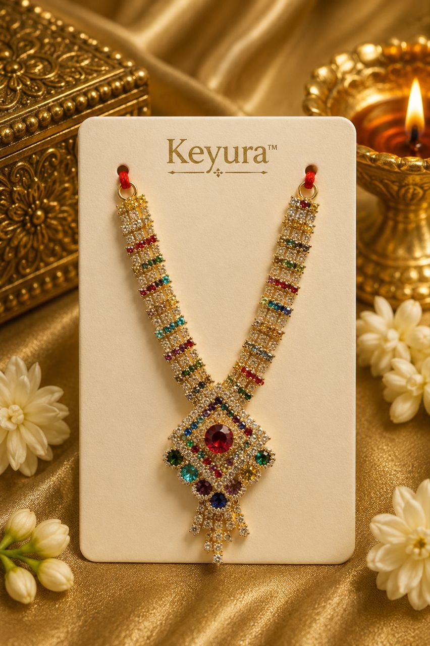 Handcrafted 4.5 Inch Krishna RK AD Haar | Premium Krishna Shringar by Shubbushrii