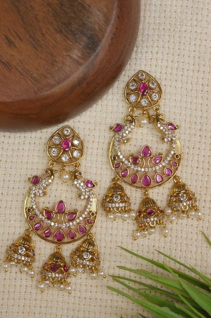 Star Top Chandbali with Jhumka Drop