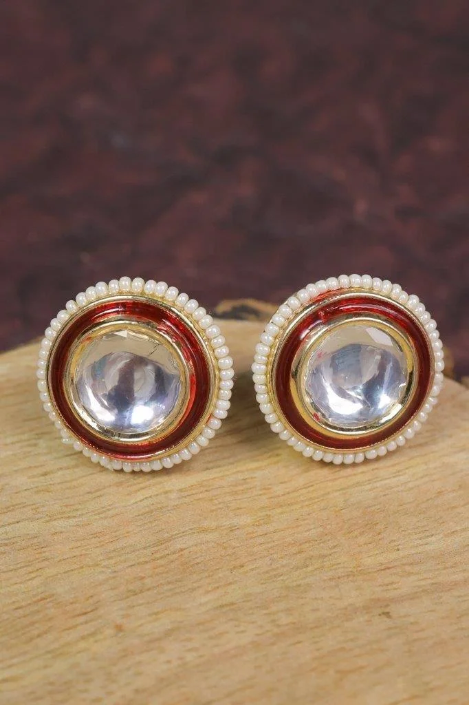 Kundan Stud with Enamel Rim