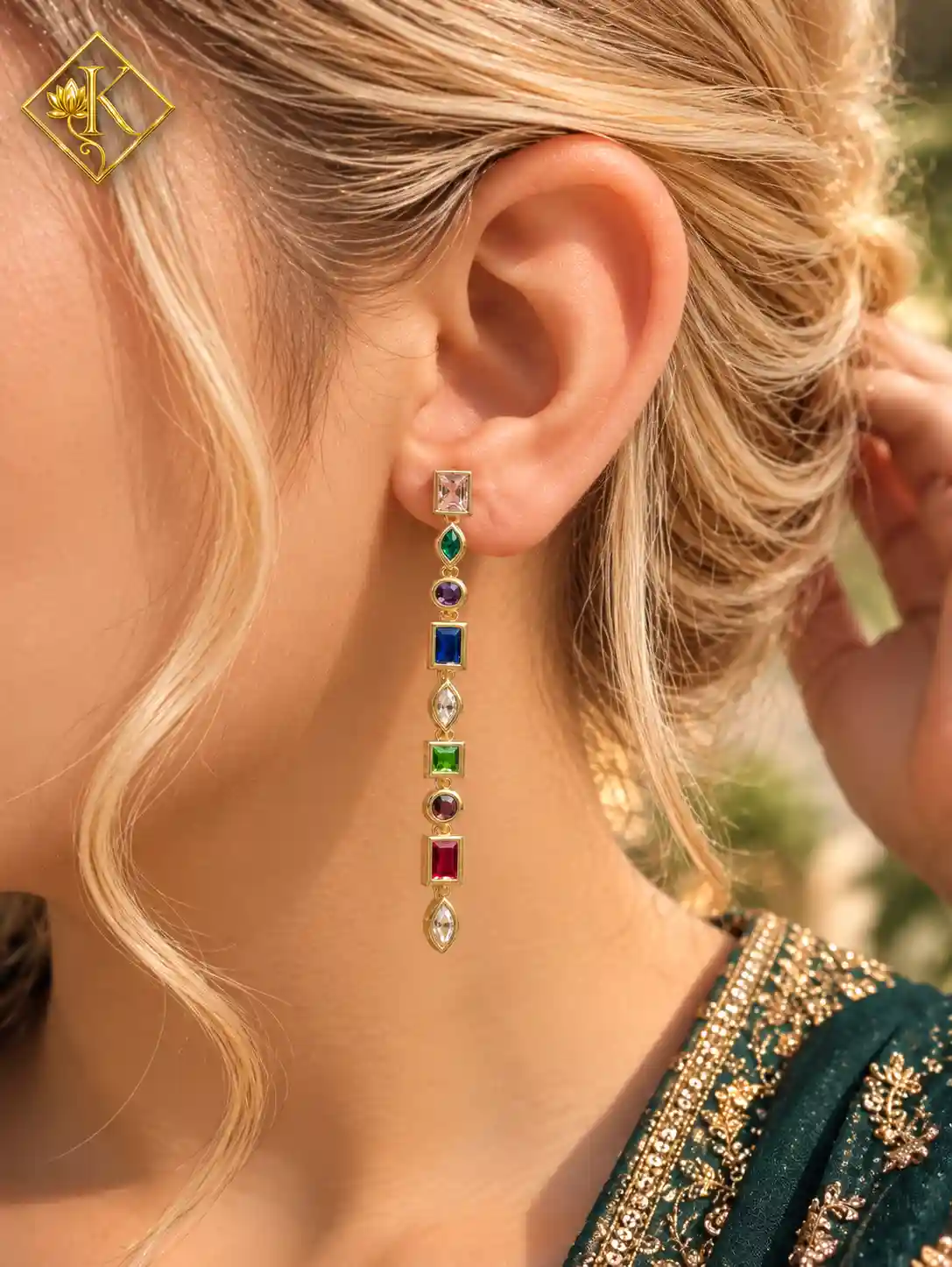 Anti Tarnish Long Linear Drop Earrings