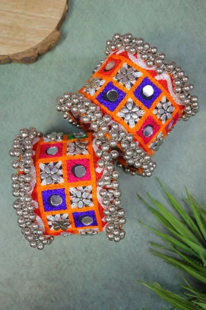 Kutch Mirror Work Fabric Cuff Kada