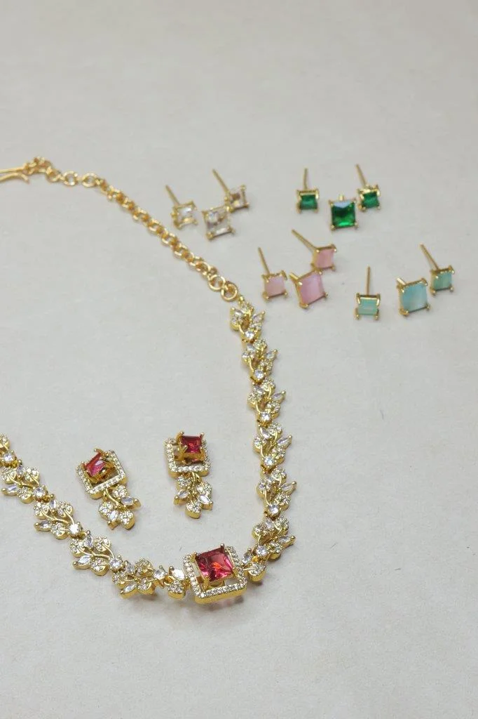 Colour Change Necklace Set with Interchangeable Stones
