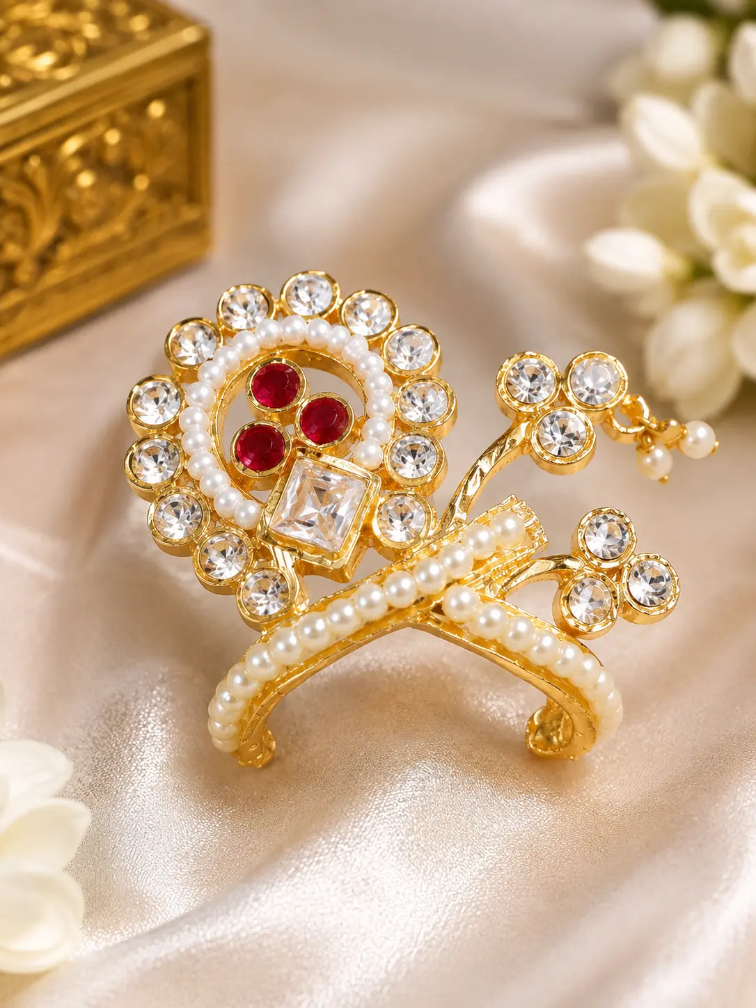 Pearl AD Mukut No. 3 for Laddu Gopal | Designer Pearl Shringar Mukut