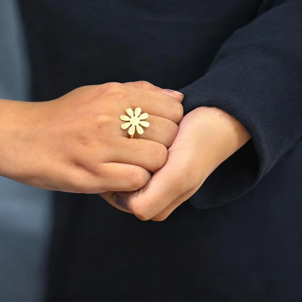 Handmade Gold Plated Flower Ring