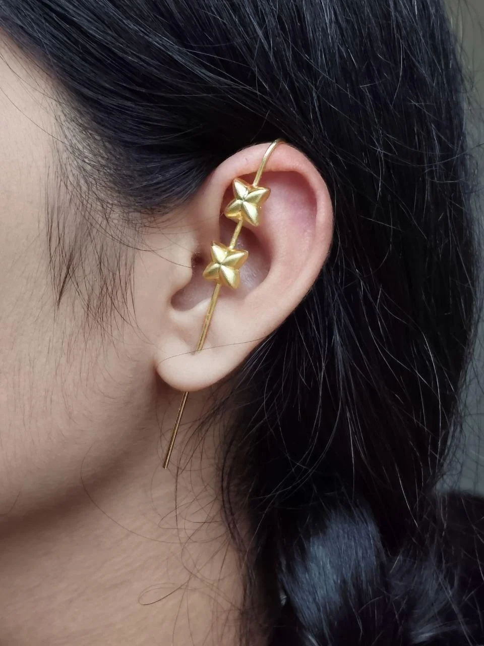 Four Point Star Climbing Ear Pin
