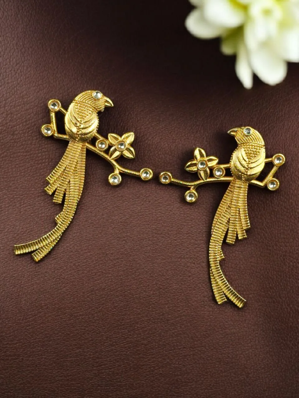Peacock Ear Climber with Tassel Fall