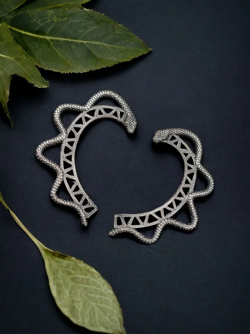 Oxidised Wavy Snake Ear Cuff, No Piercing Needed – view 3