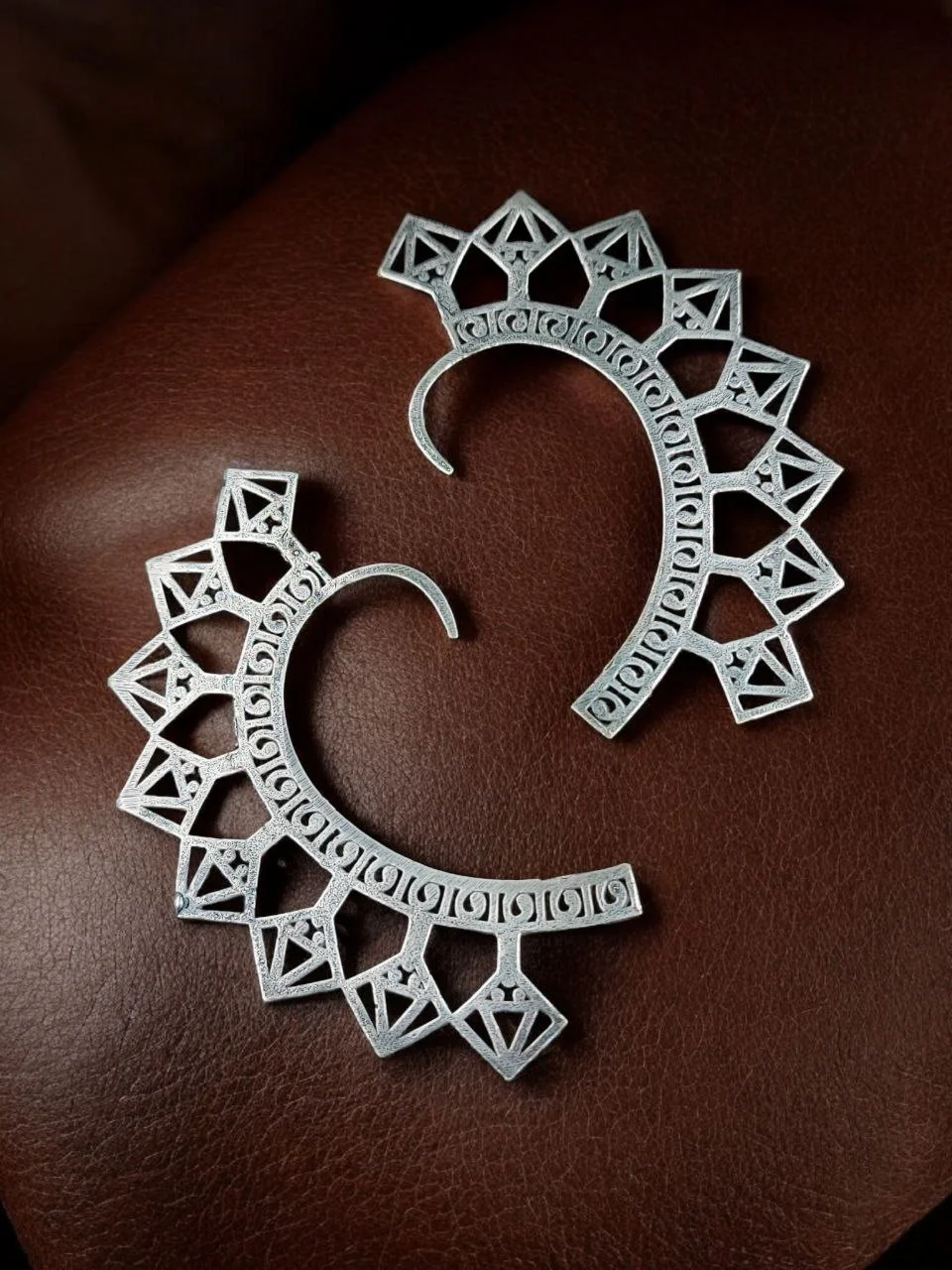 Oxidised Geometric Cut-Out Ear Cuff, Non-Piercing – view 3