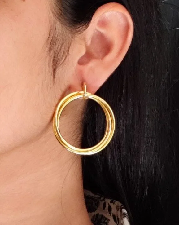 Interlocking Double Hoop Earrings