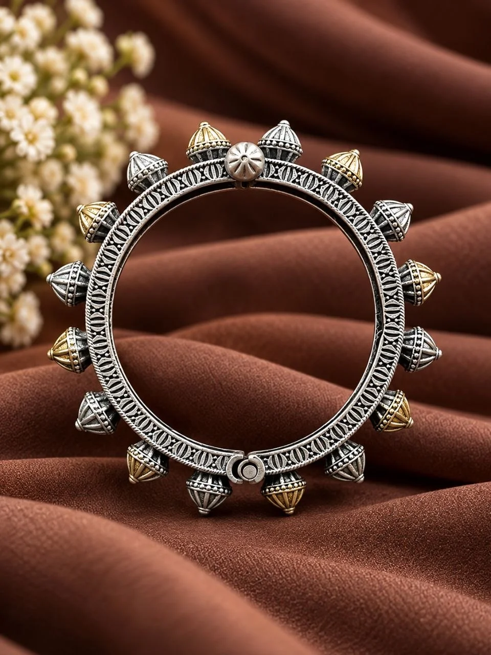 Two Tone Beaded Bangle – view 3