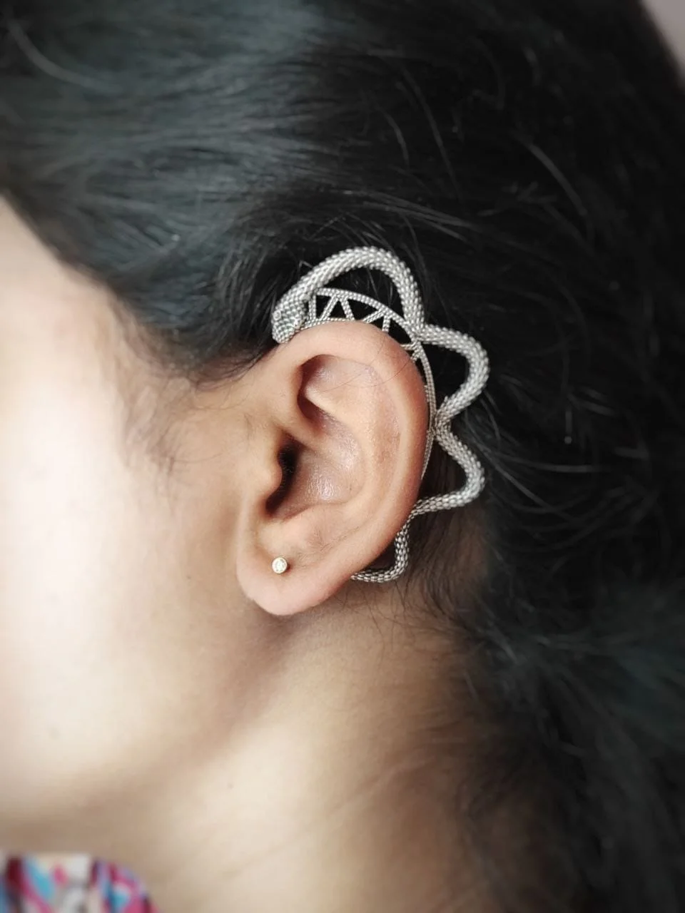 Oxidised Wavy Snake Ear Cuff, No Piercing Needed