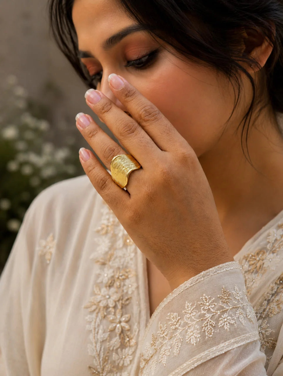 Anti-Tarnish Sculpted Wing Statement Ring