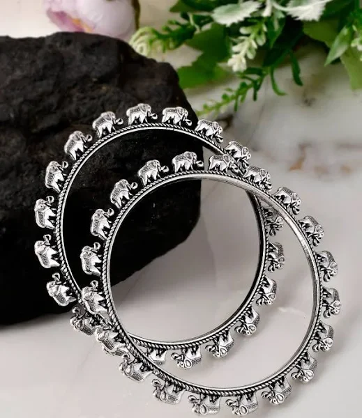 Oxidised Elephant Bangle – view 4