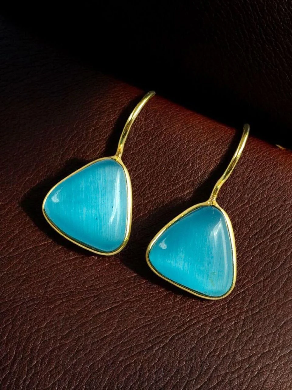 Shield Cut Monalisa Hook Earrings