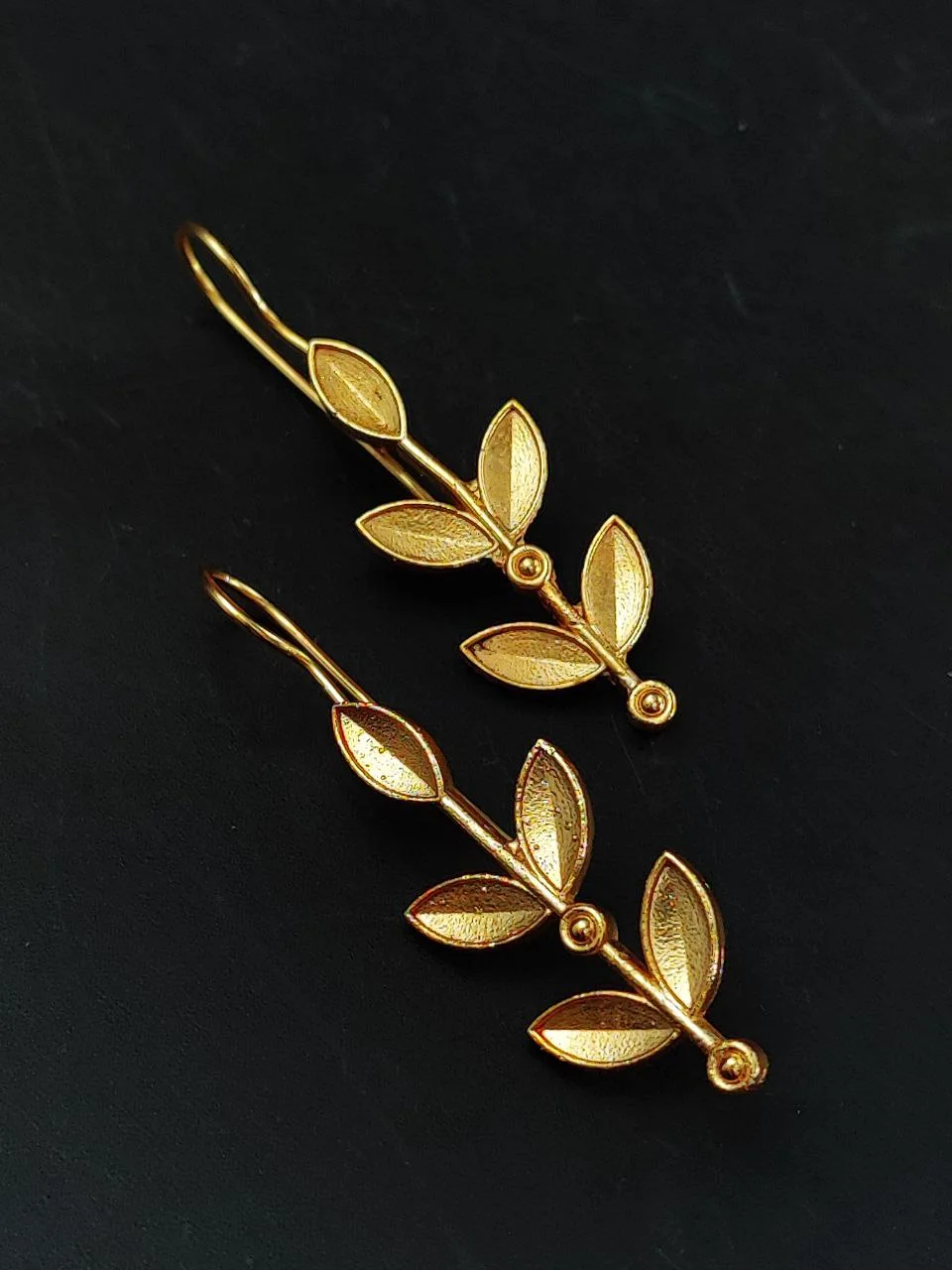 Leaf Sprig Hook Earrings – view 2