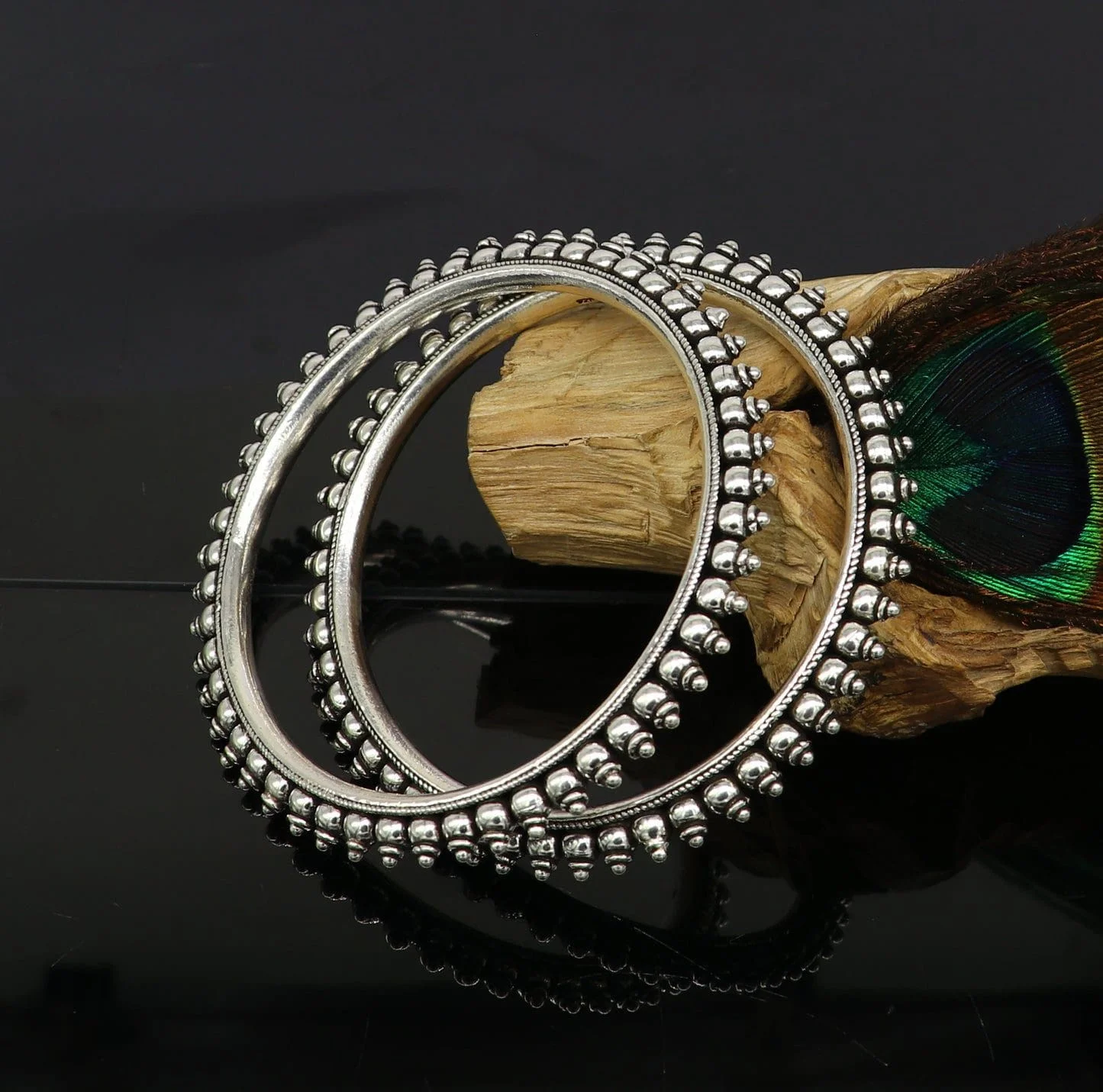 Oxidised Beaded Kada