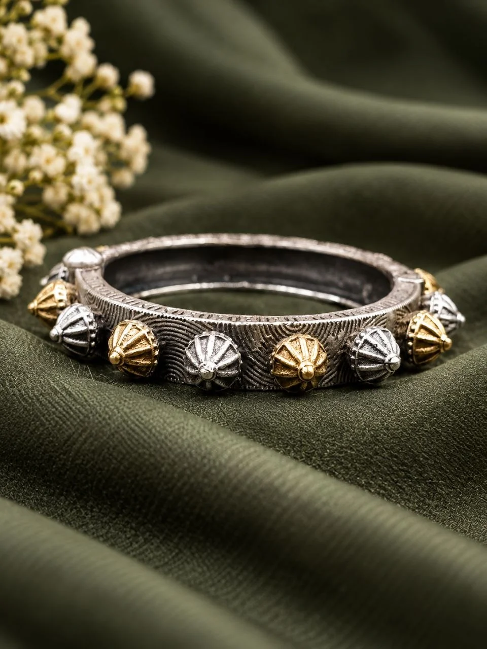 Two Tone Beaded Bangle – view 2
