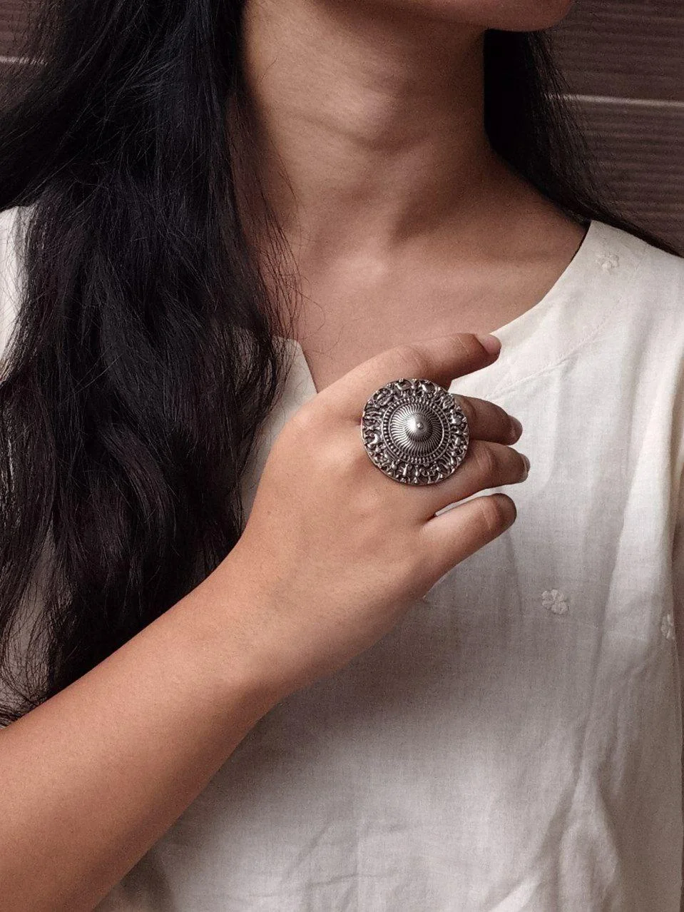 Oxidised Astrological Sign Ring