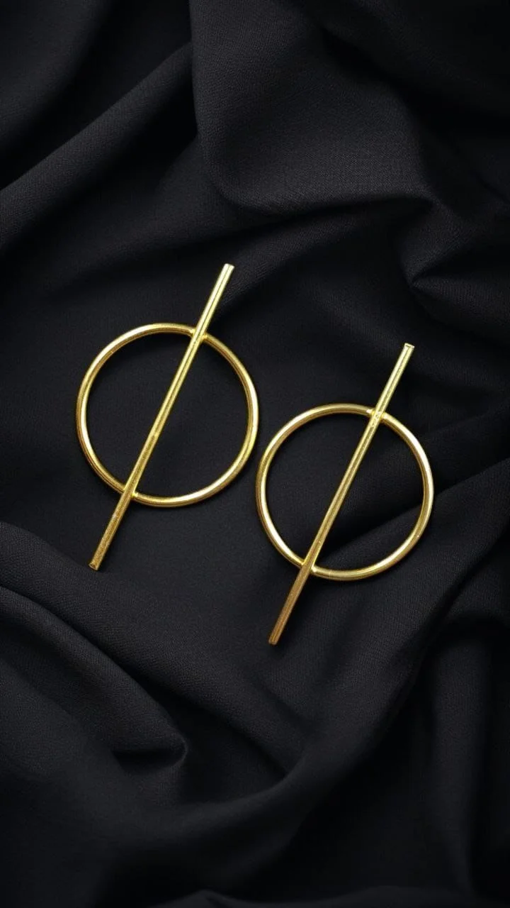 Circle and Bar Minimal Earrings