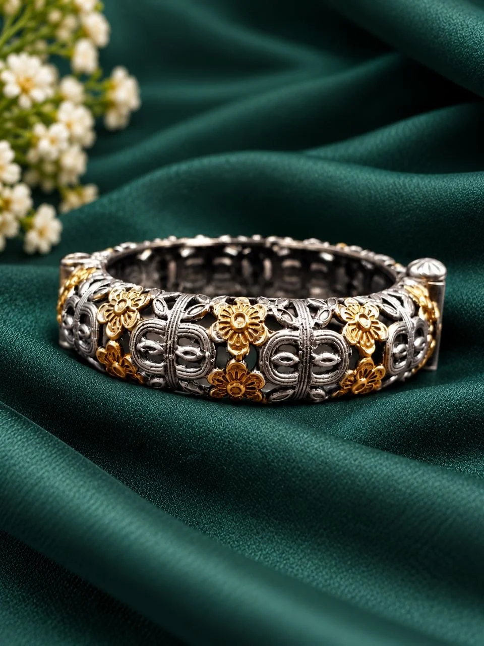 Two Tone Geometric Bangle – view 2