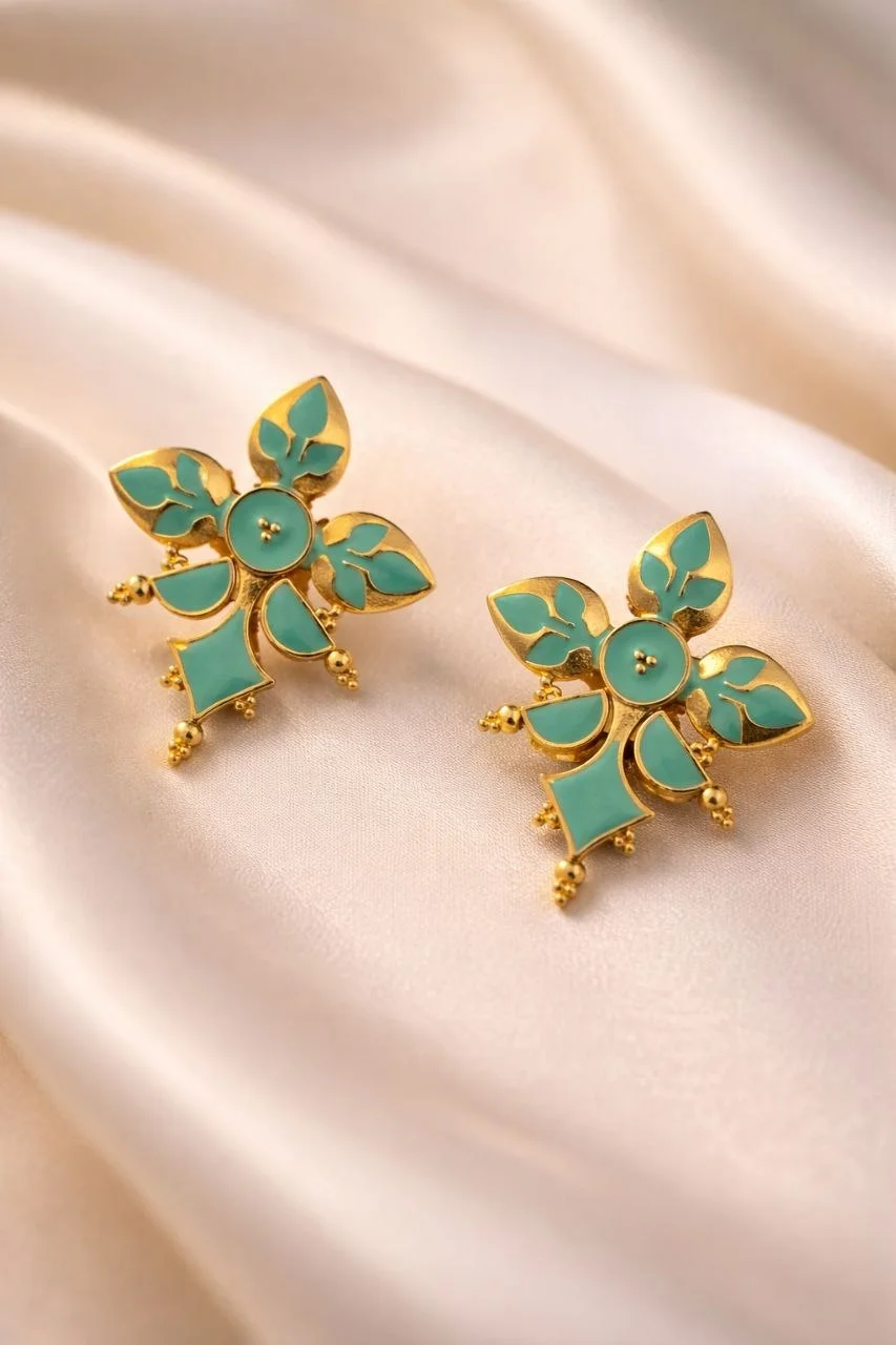 Kundan Floral Cluster Stud Earrings