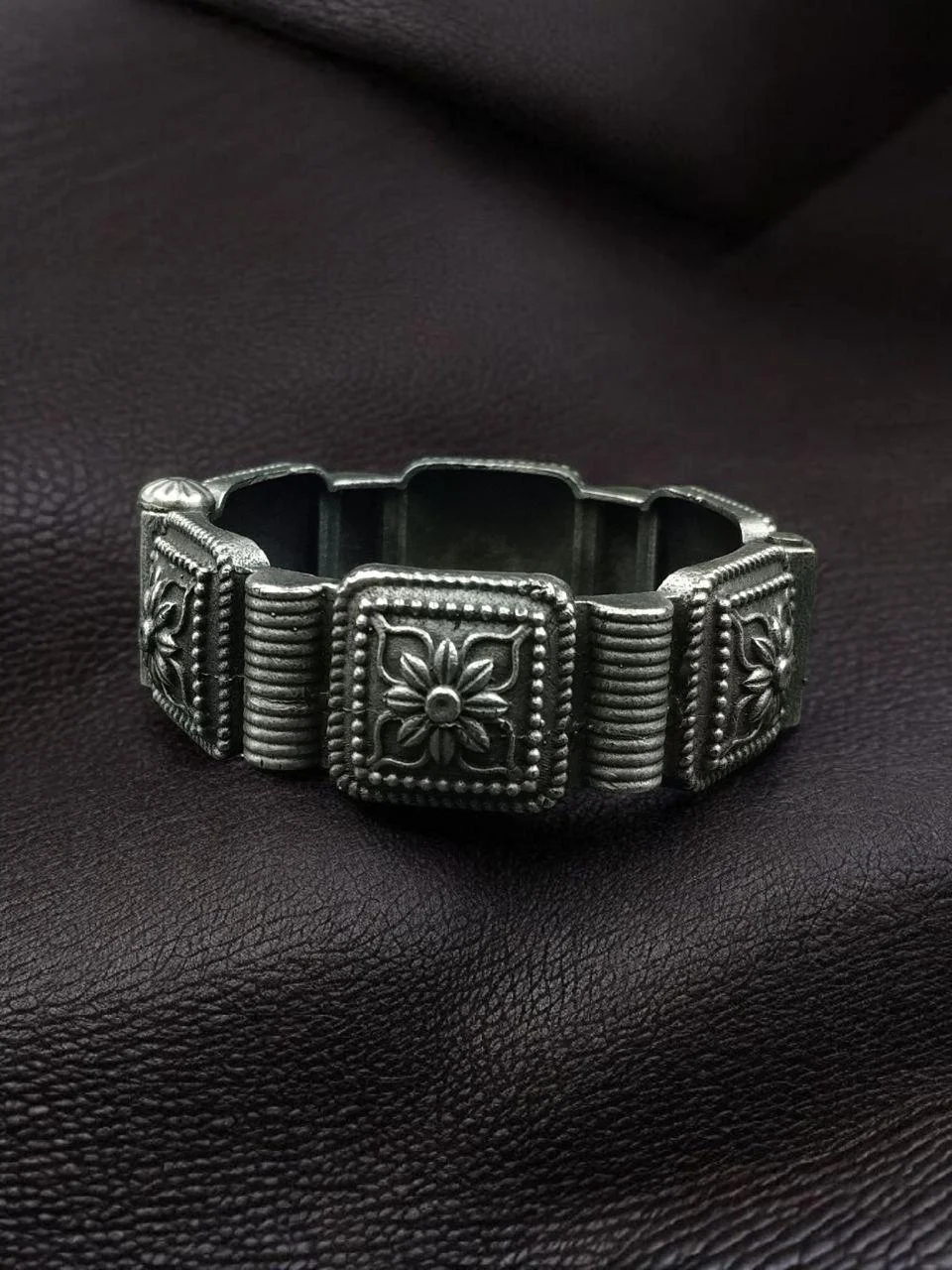 Oxidised Emblem Bangle – view 3