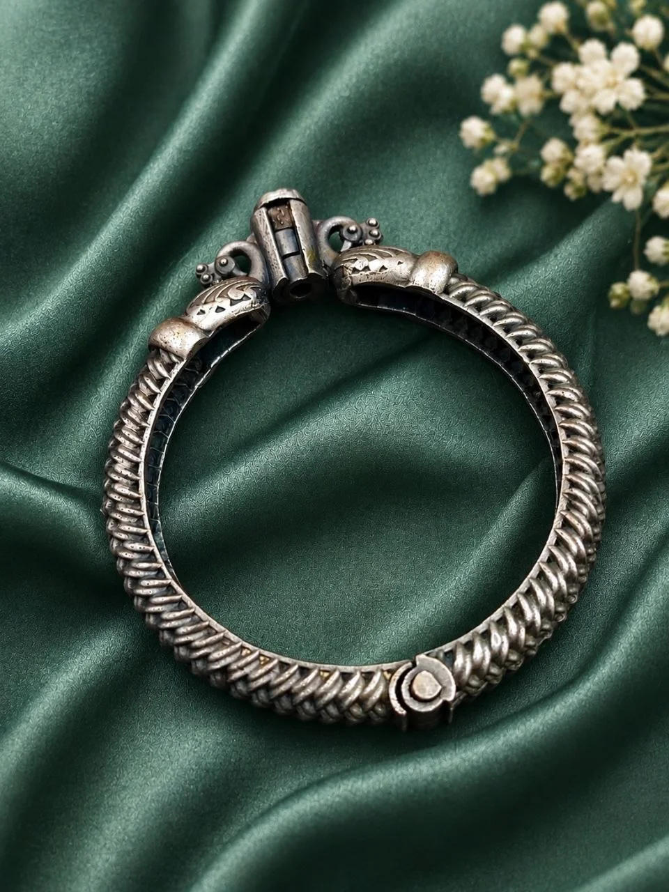 Oxidised Rope-Twist Kada – view 2