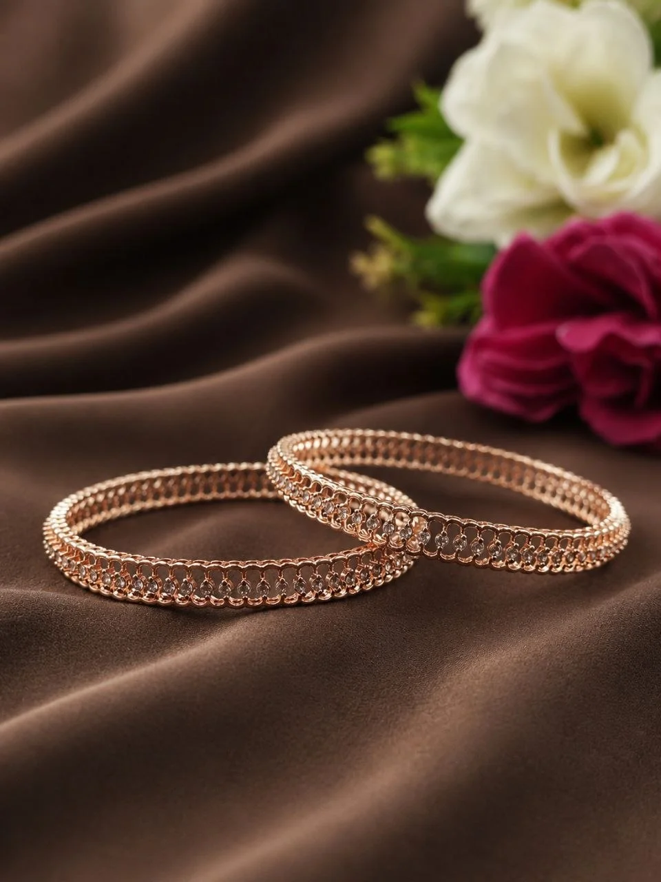 Rose Gold Plated Sparkling Bangle