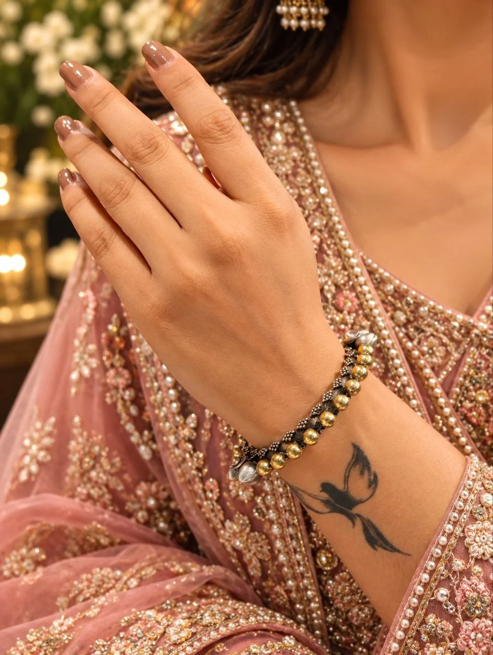 Two Tone Beaded Kada – view 2