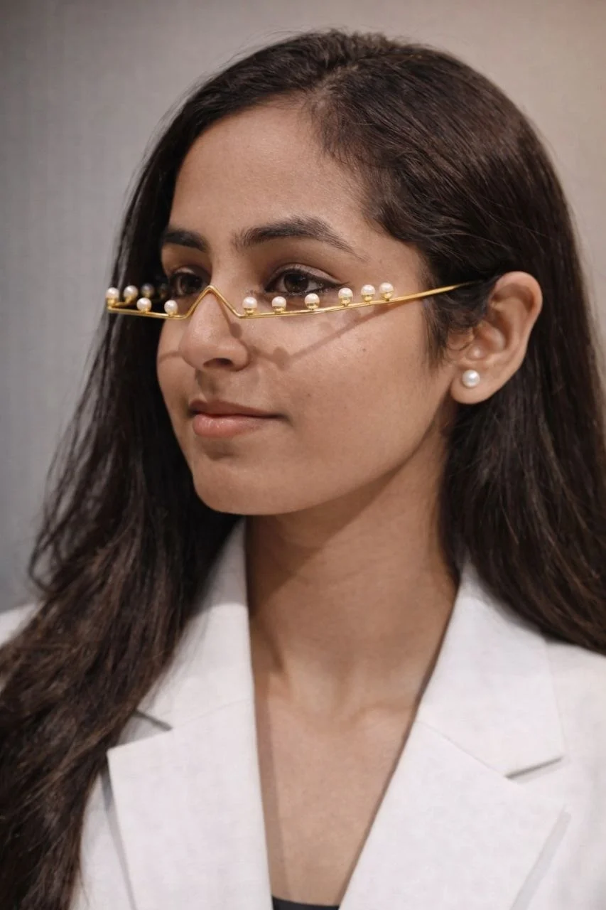 Kashmiri Pearl Studded Minimal Facelet – view 2