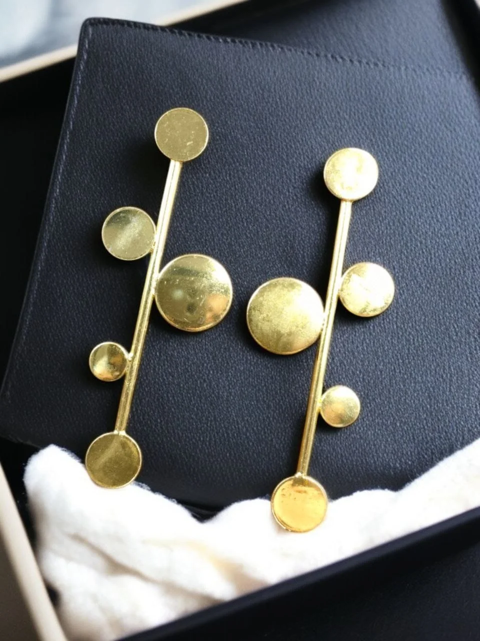 Scattered Disc Long Bar Earrings
