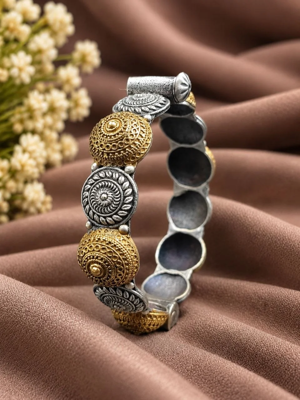 Two Tone Segmented Bangle – view 2