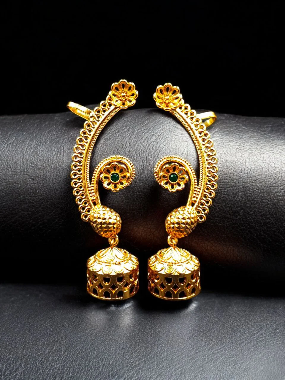 Flower Ear Cuff with Openwork Jhumka – view 4