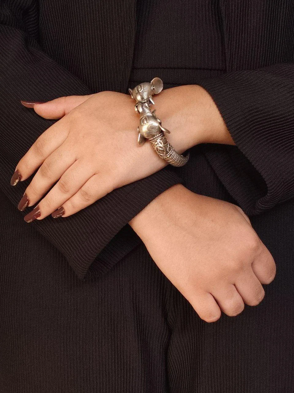 Oxidised Charm Bangle – view 4