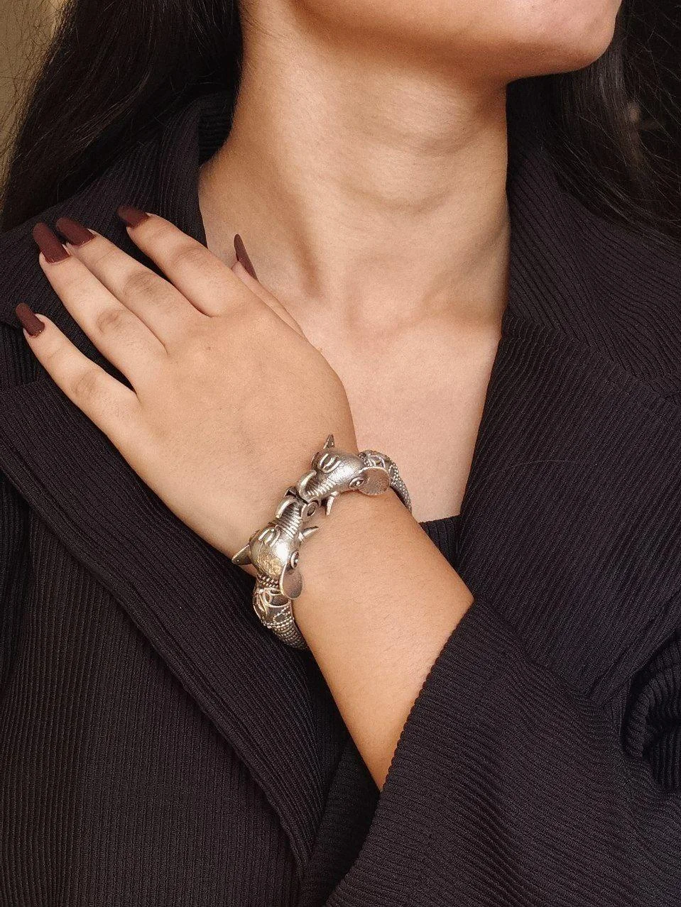 Oxidised Charm Bangle
