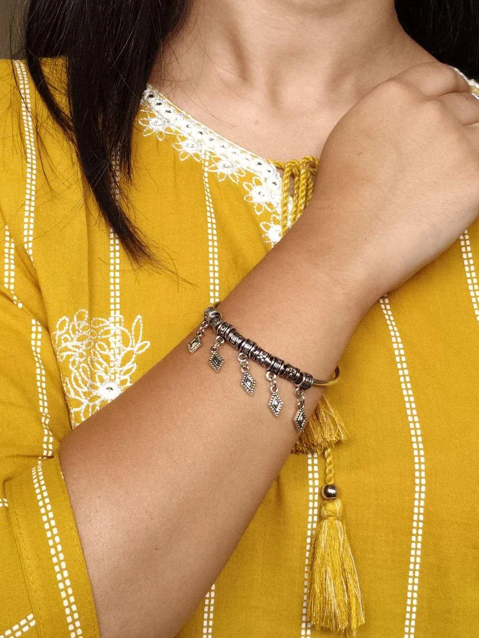 Oxidised Charm Bracelet