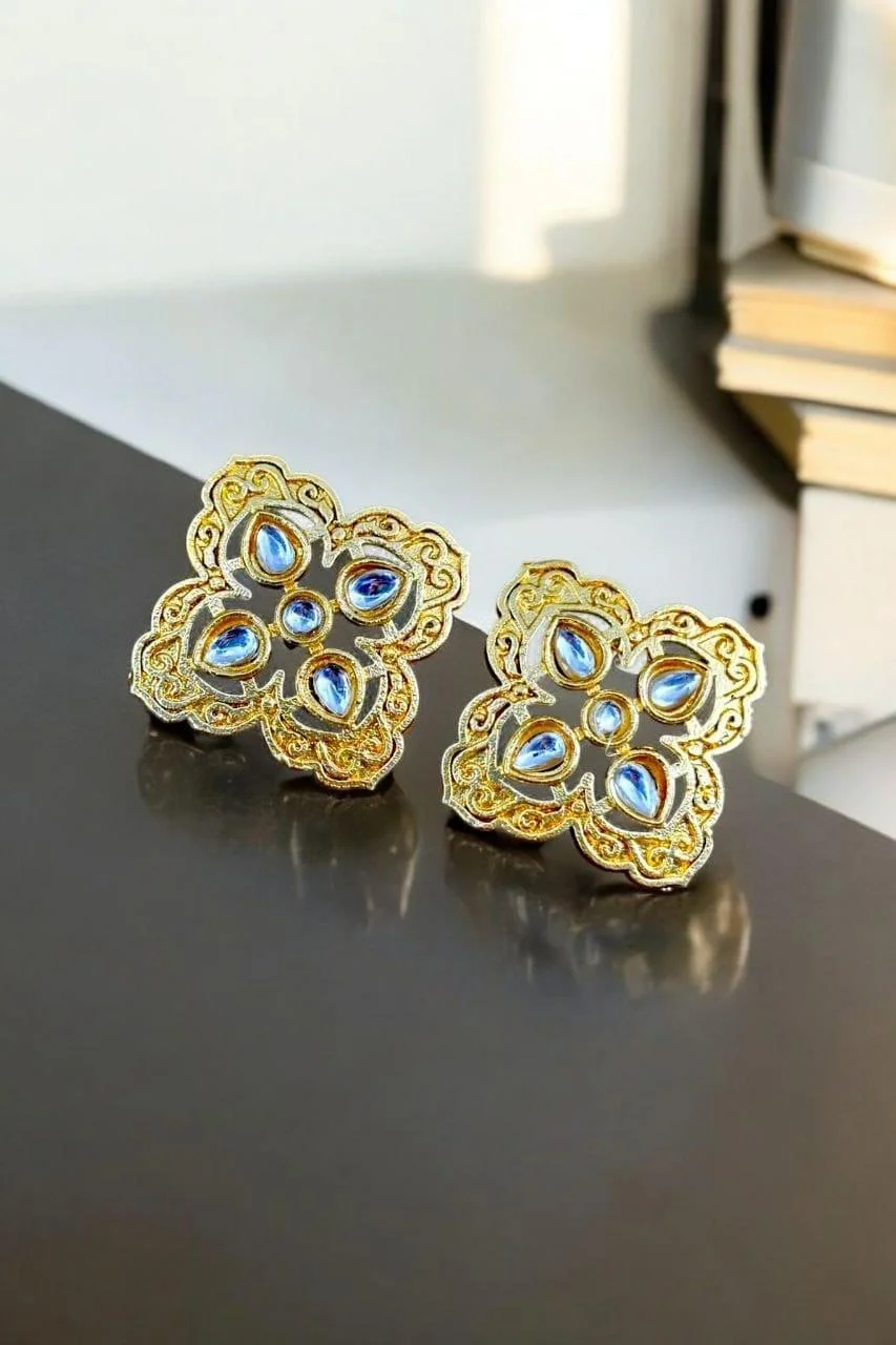 Quatrefoil Kundan Stud Earrings