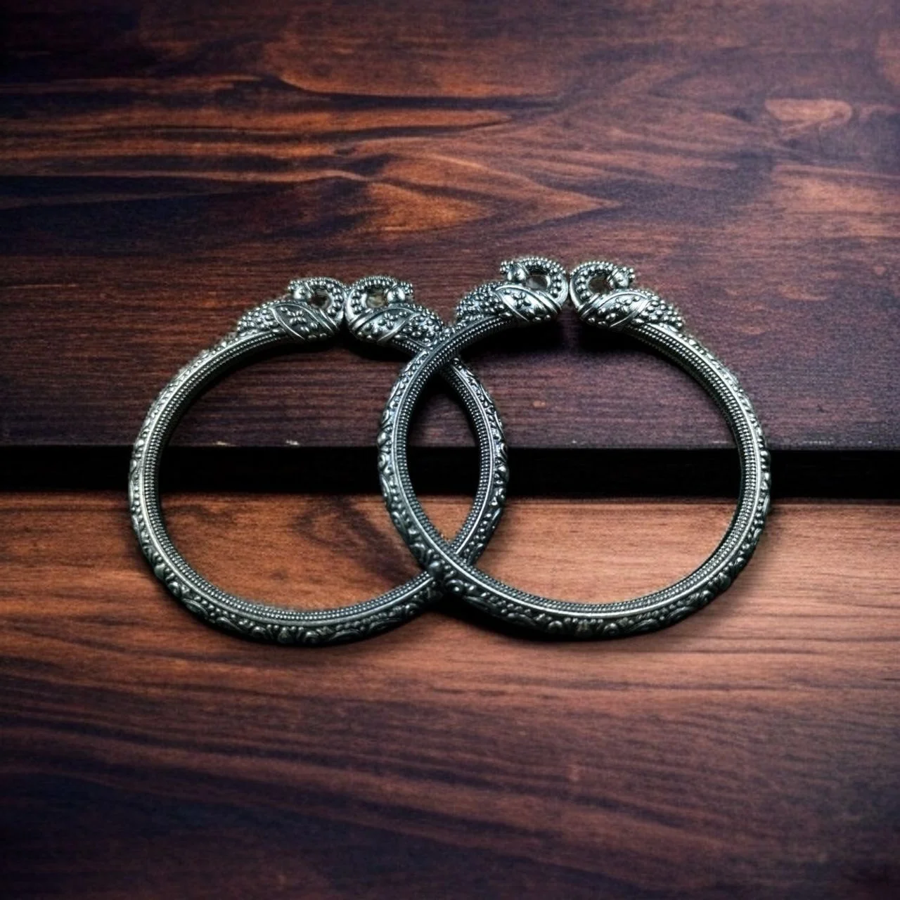 Oxidised Engraved Kada