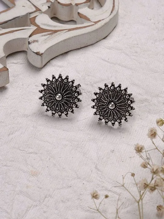 Silver Plated Floral Bichiya Toe Ring Pair – view 2