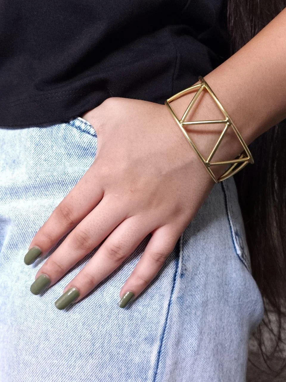 Gold Plated Geometric Bracelet – view 2