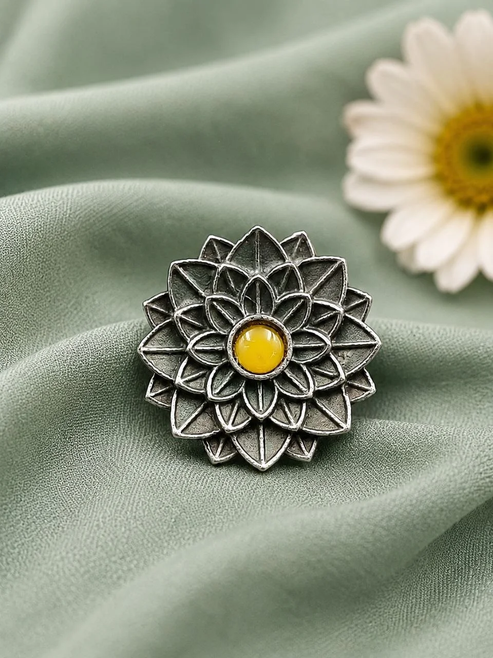 Oxidised Marigold Ring – view 3