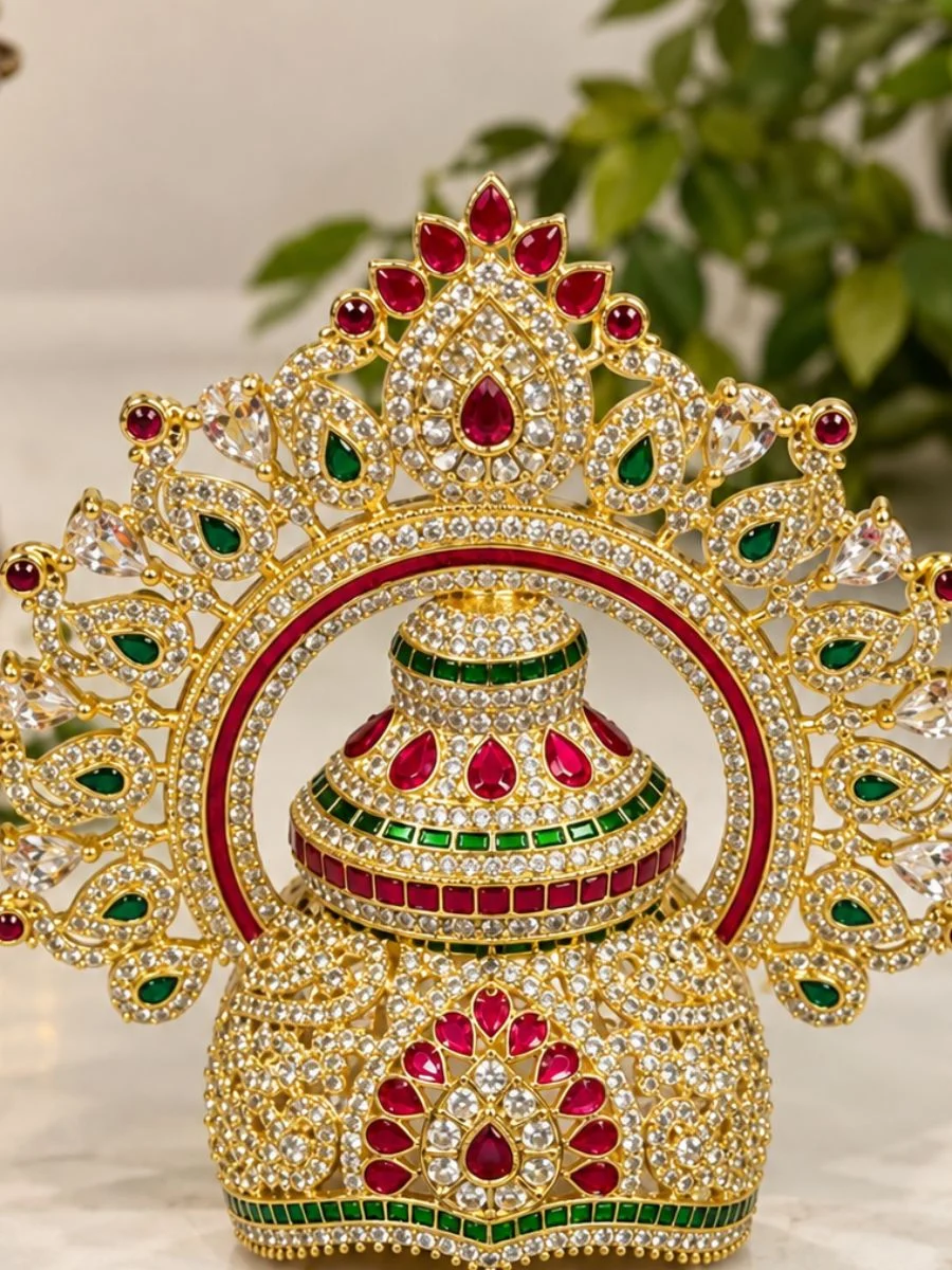 Royal Mukut for Radha Krishna Idols — 15 to 18 Inch