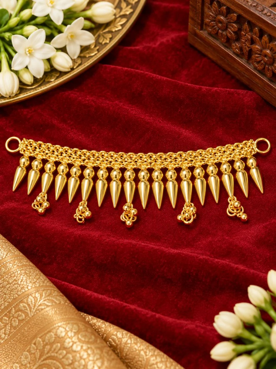 Golden Payal for Radha Krishna Idols — 3 Inch Width Pair