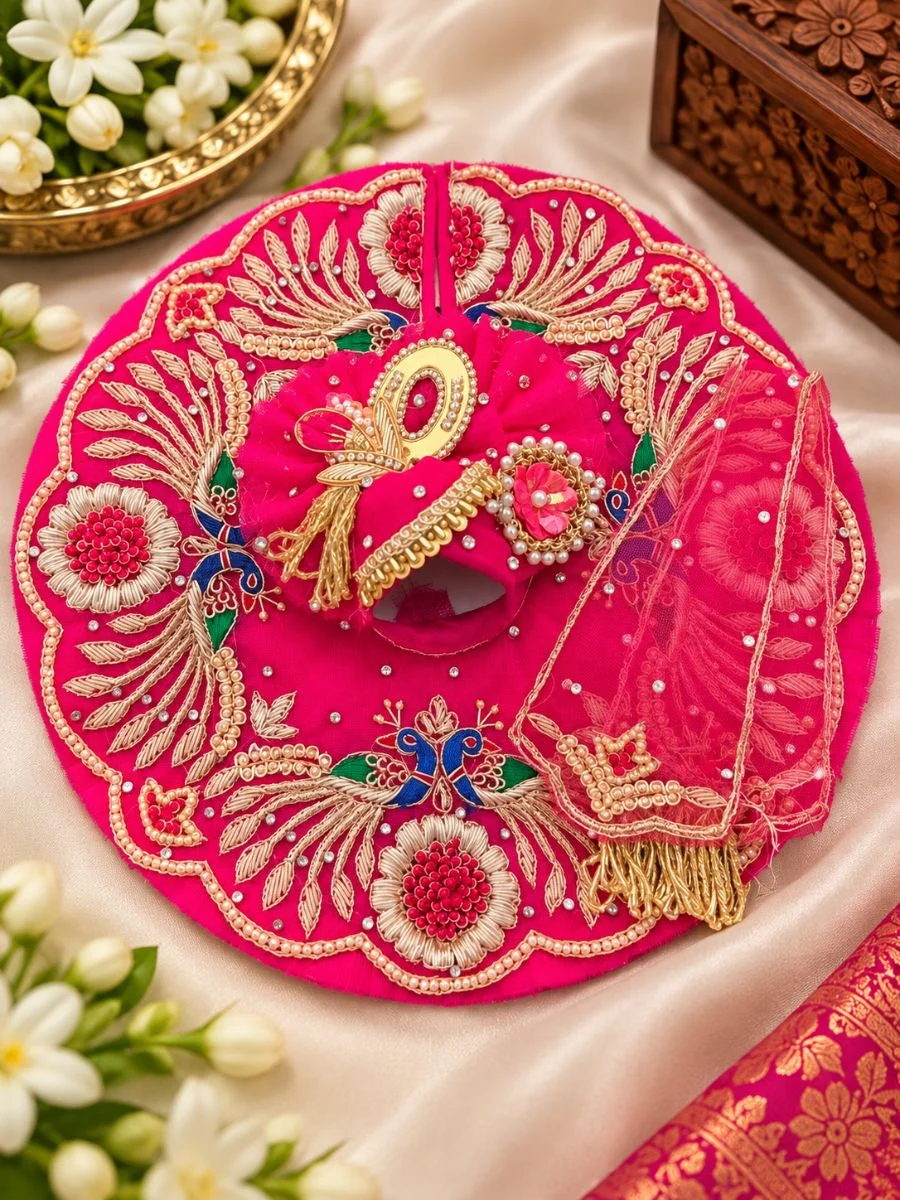Elegant Lavender Heavy Poshak for Laddu Gopal